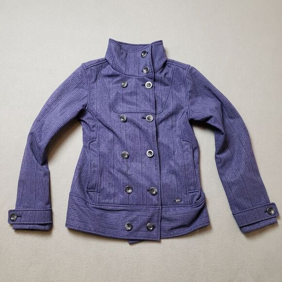 MEC • Purple Printed Double Breasted Coat • Size S - Picture 1 of 11
